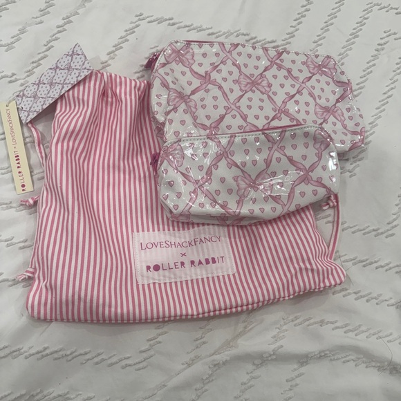 LoveShackFancy Accessories - Love Shack Fancy X Roller Rabbit Baby Bows Beauty Bundle Set of 2 Pouches NWT